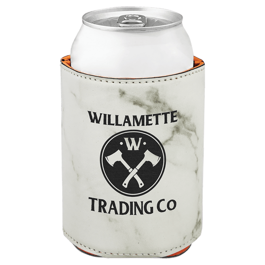 White Marble  Leatherette Beverage Holder