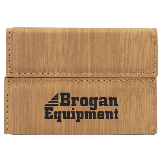 Bamboo Leatherette Hard Business Card Holder