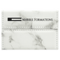 White Marble Leatherette Hard Business Card Holder