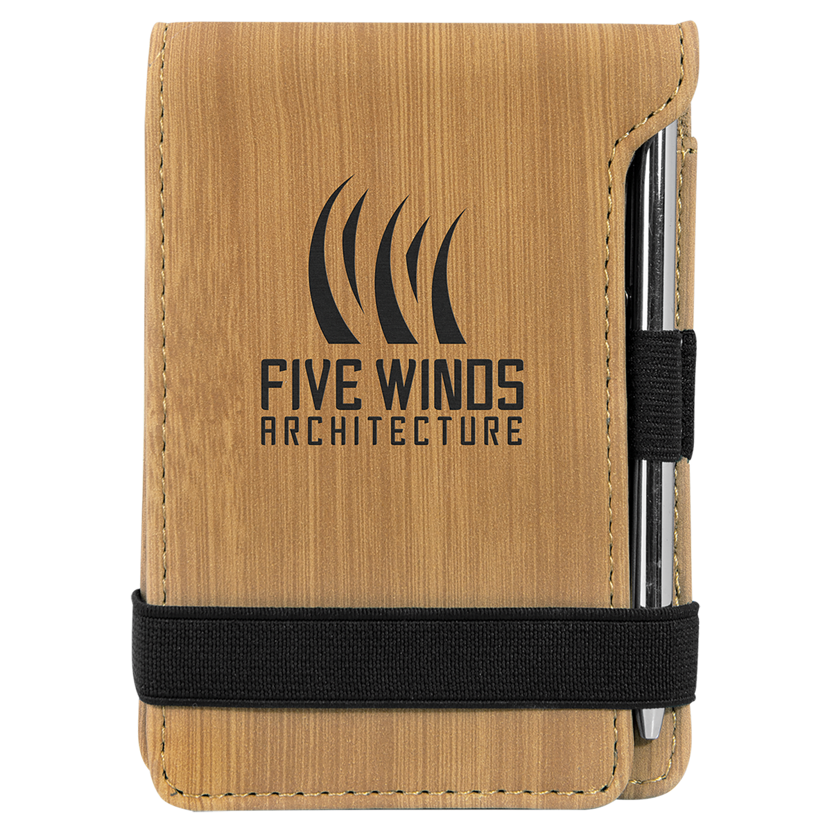 Bamboo Leatherette Mini Notepad & Pen Set