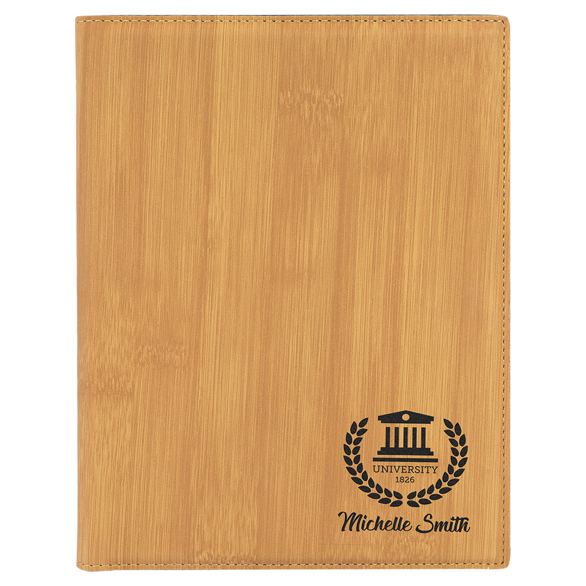 Bamboo Small Leatherette Portfolio with Notepad
