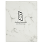 White Marble Small Leatherette Portfolio with Notepad