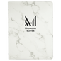 White Marble Leatherette Portfolio with Notepad