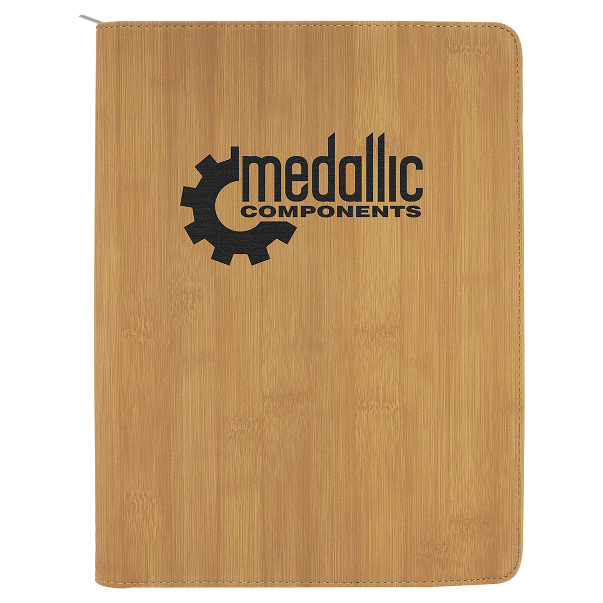 Bamboo  Leatherette Portfolio with Zipper & Notepad