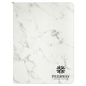 White Marble Leatherette Portfolio with Zipper & Notepad