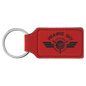 Red Laserable Leatherette Rectangle Keychain