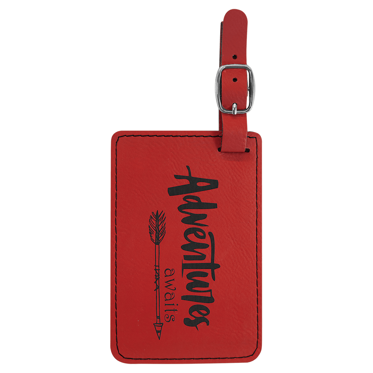Red Laserable Leatherette Luggage Tag