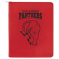Red Laserable Leatherette Portfolio with Zipper and Notepad