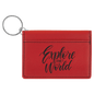 Red Laserable Leatherette Keychain ID Holder