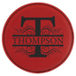 Round Red Laserable Leatherette Coaster