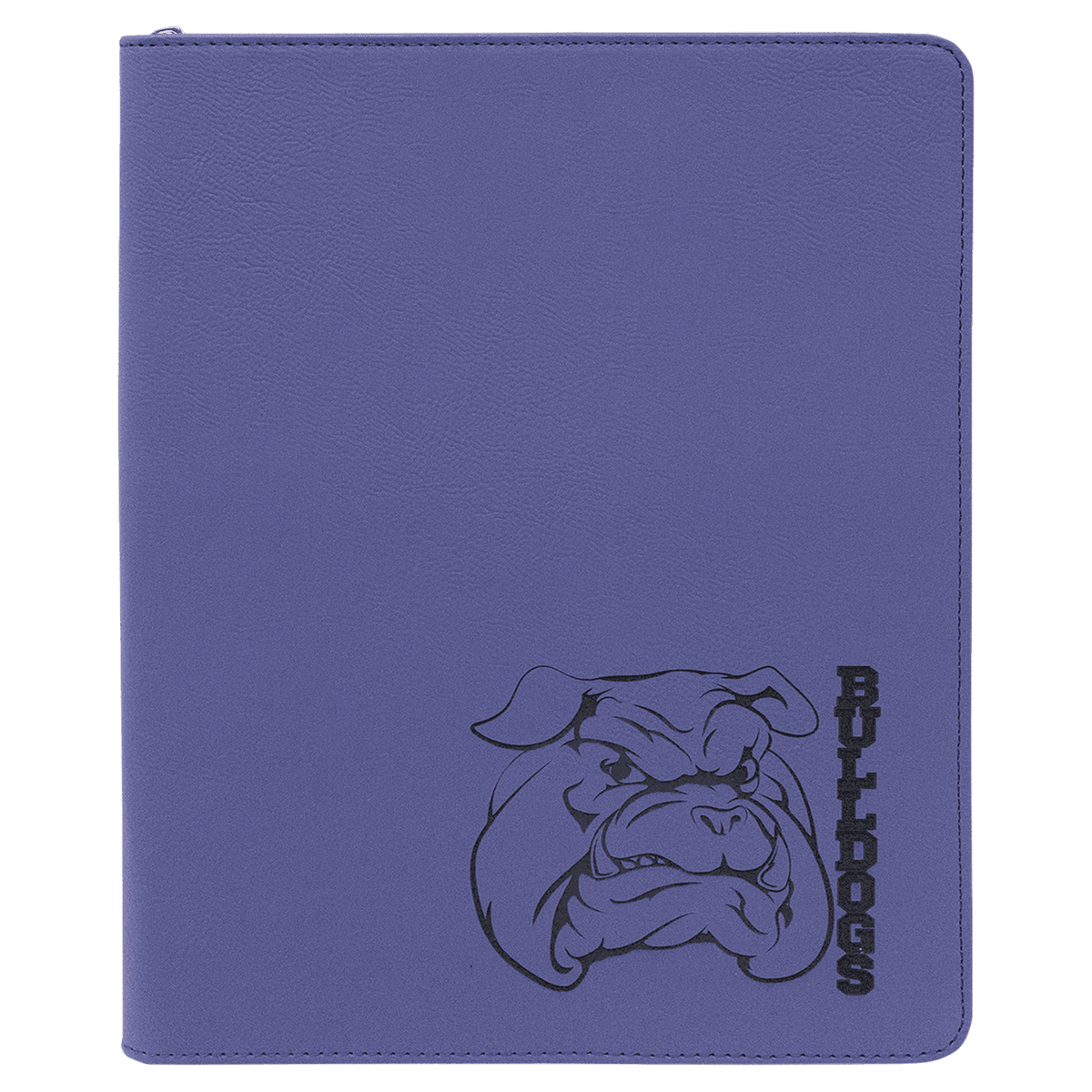 Purple Leatherette Portfolio with Zipper & Notepad