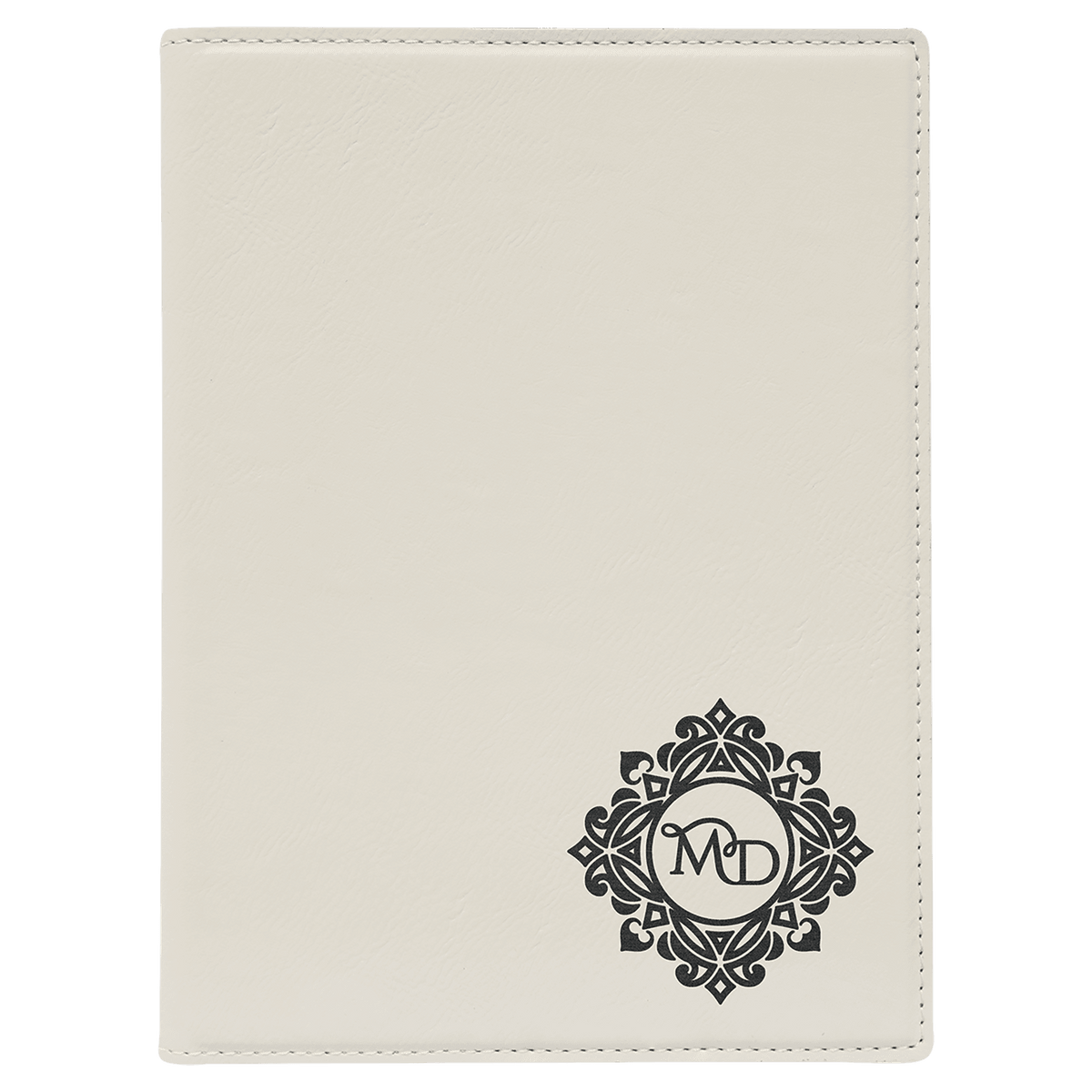 White Small Leatherette Portfolio with Notepad