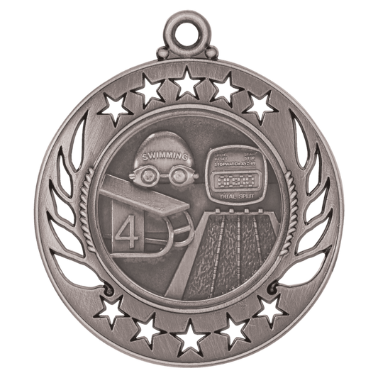 Swimming Galaxy Medal-Silver