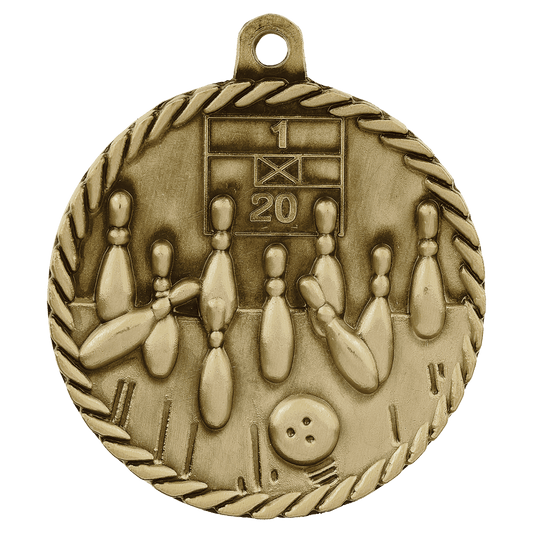 Bowling High Relief Medal-Gold