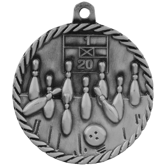 Bowling High Relief Medal-Silver