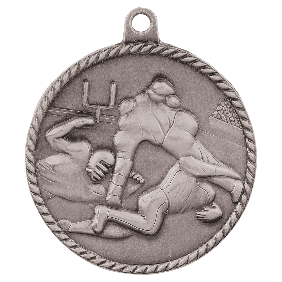 Football High Relief Medal-Silver