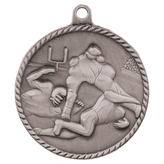 Football High Relief Medal-Silver