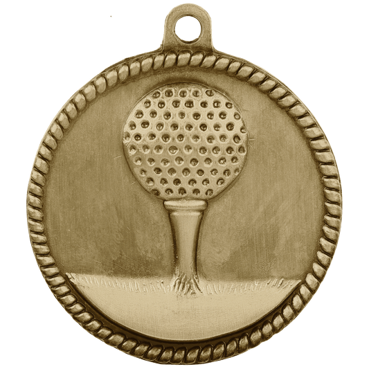 Golf High Relief Medal-Gold