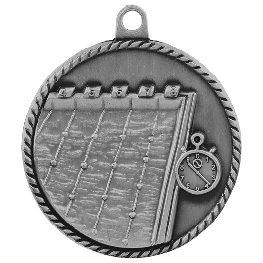 Swimming High Relief Medal-Silver