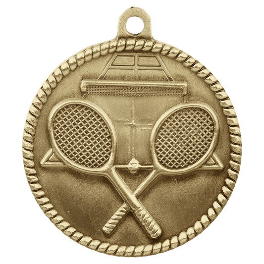 Tennis High Relief Medal-Gold