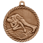 Wrestling High Relief Medal-Bronze