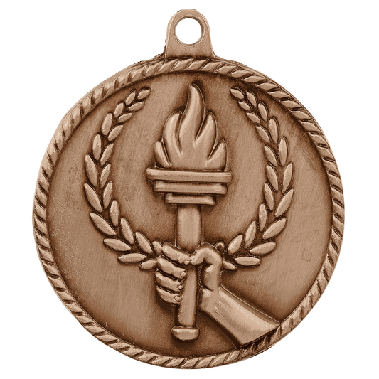 Torch High Relief Medal-Bronze