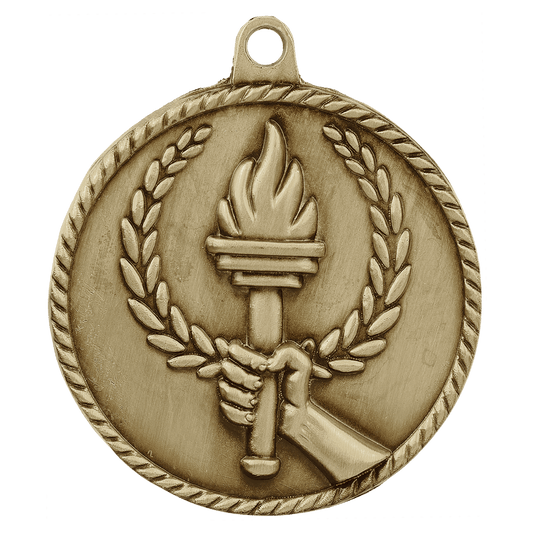 Torch High Relief Medal-Gold