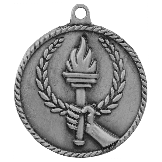 Torch High Relief Medal-Silver