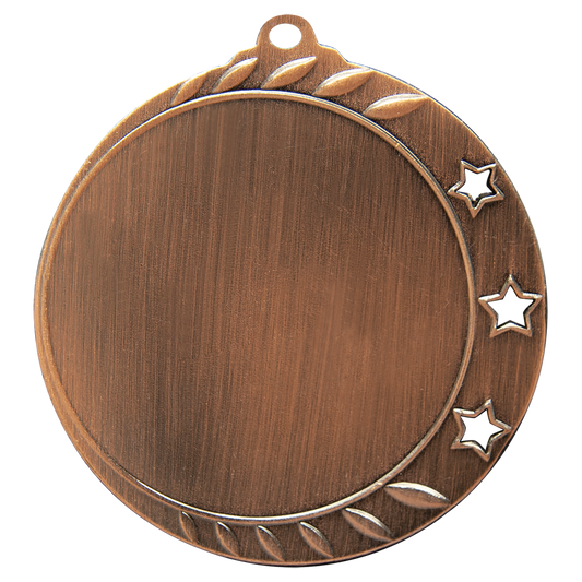 3-Star 2" Insert Holder Medal-Antique Bronze  (Insert Not Included)