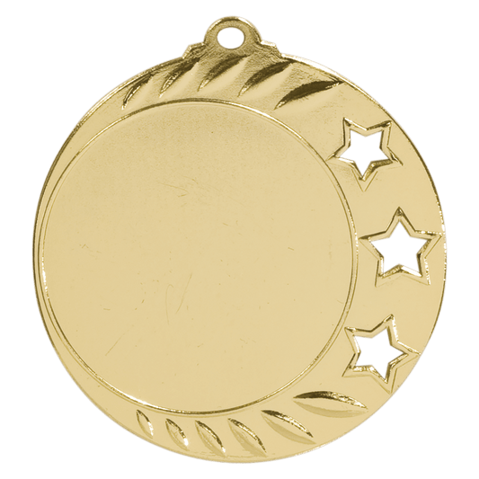 3-Star 2" Insert Holder Medal-Antique Gold (Insert Not Included)