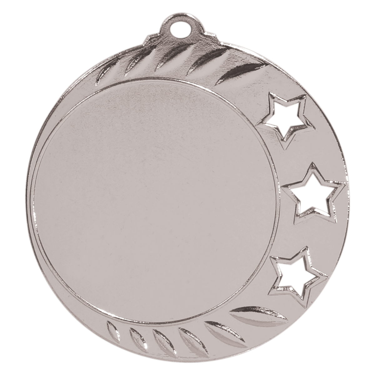 3-Star 2" Insert Holder Medal-Antique Silver  (Insert Not Included)