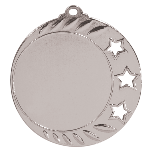 3-Star 2" Insert Holder Medal-Antique Silver  (Insert Not Included)