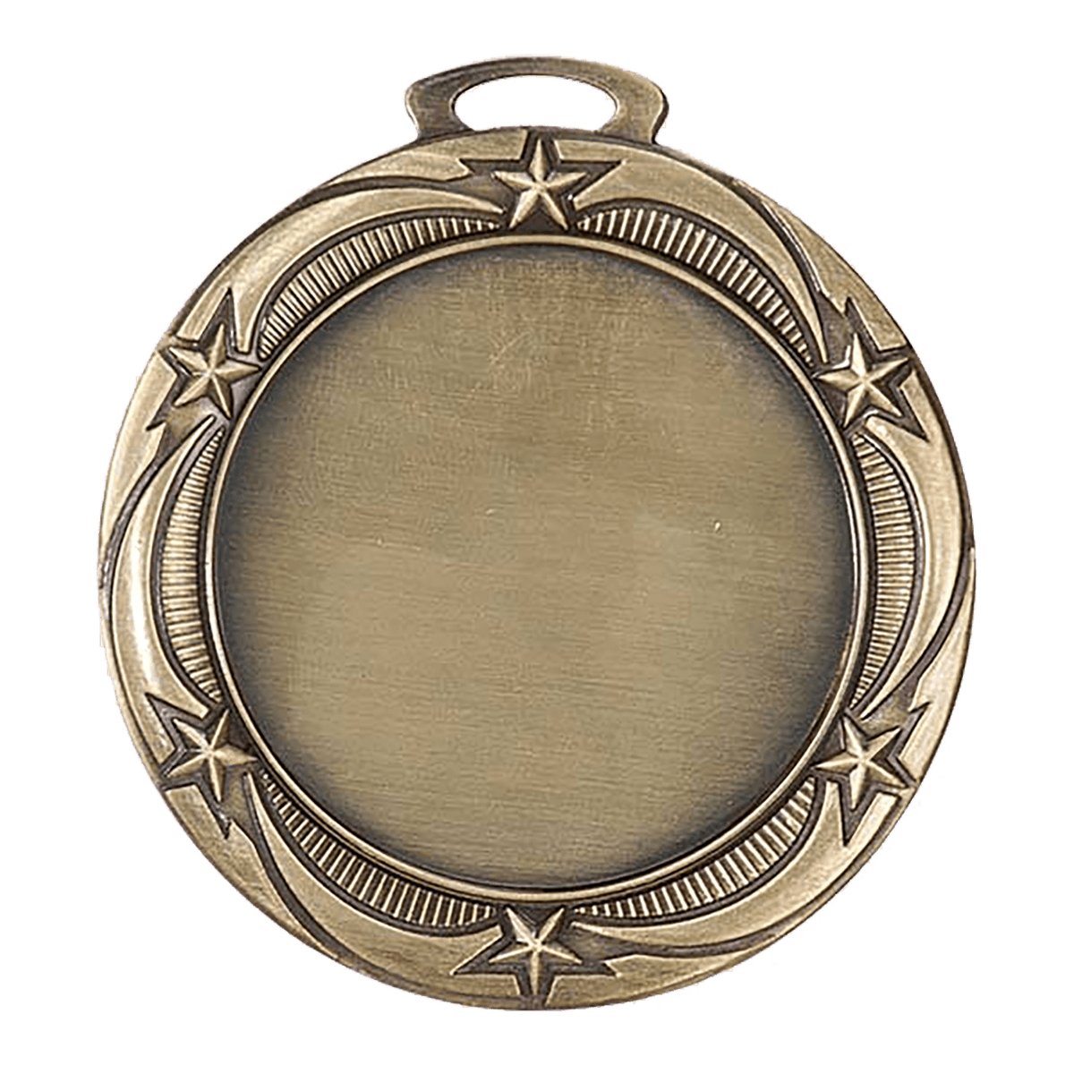 Star 2" Insert Holder Medal-Antique Gold (Insert Not Included)