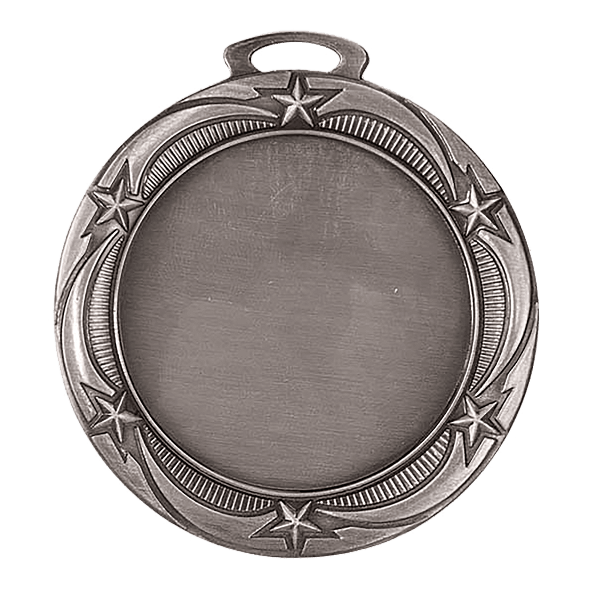 Star 2" Insert Holder Medal-Antique Silver (Insert Not Included)