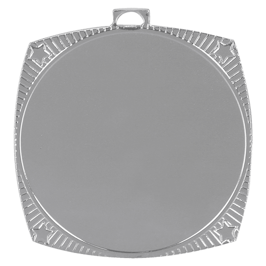 Square Star 2" Insert Holder Medal-Bright Silver (Insert Not Included)