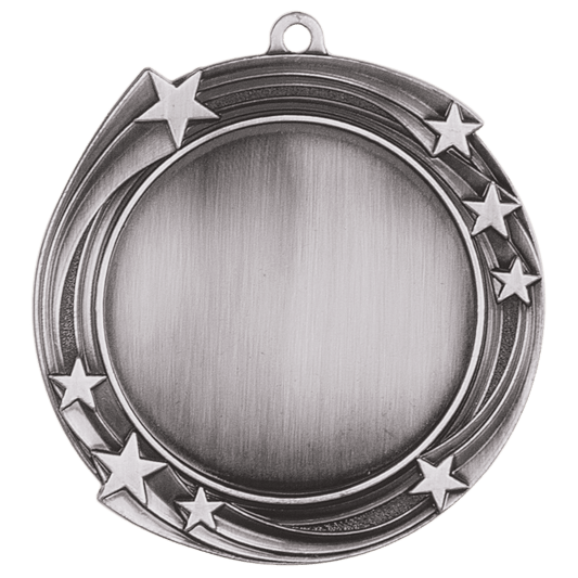 Swirling Star 2" Insert Holder Medal-Antique Silver (Insert Not Included)