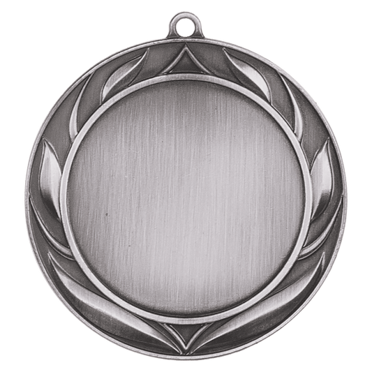 Wreath 2" Insert Holder Medal-Antique Silver  (Insert Not Included)