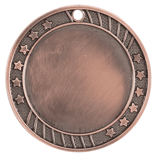 12-Star 2" Insert Holder Medal-Antique Bronze  (Insert Not Included)