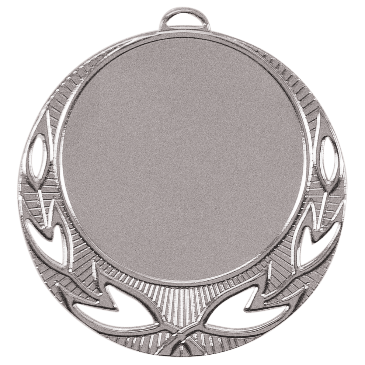 Open Wreath 2" Insert Holder Medal-Antique Silver  (Insert Not Included)