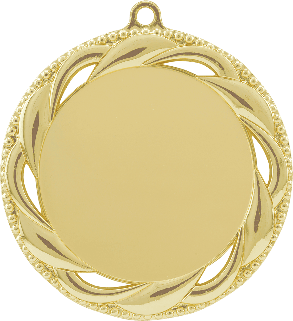 Rosette 2" Insert Holder Medal-Bright Gold (Insert Not Included)