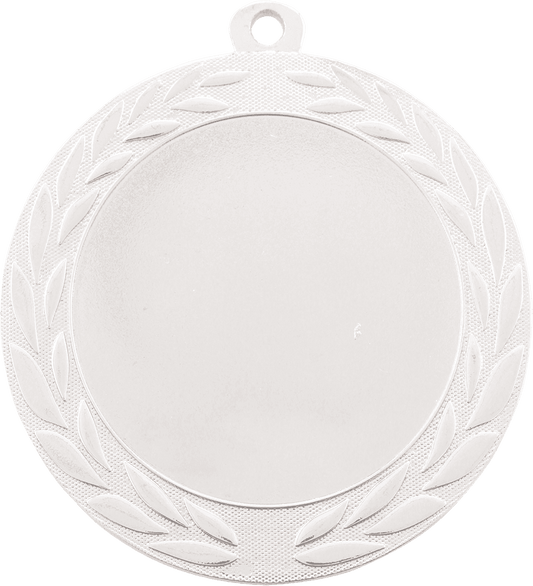 Wreath 2" Insert Holder Medal-Bright Silver  (Insert Not Included)