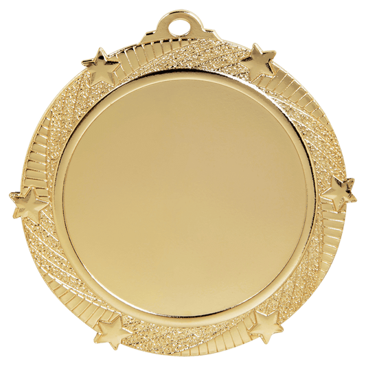 6-Star 2" Insert Holder Medal-Bright Gold  (Insert Not Included)