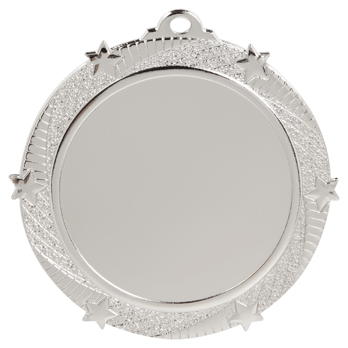 6-Star 2" Insert Holder Medal-Bright Silver(Insert Not Included)