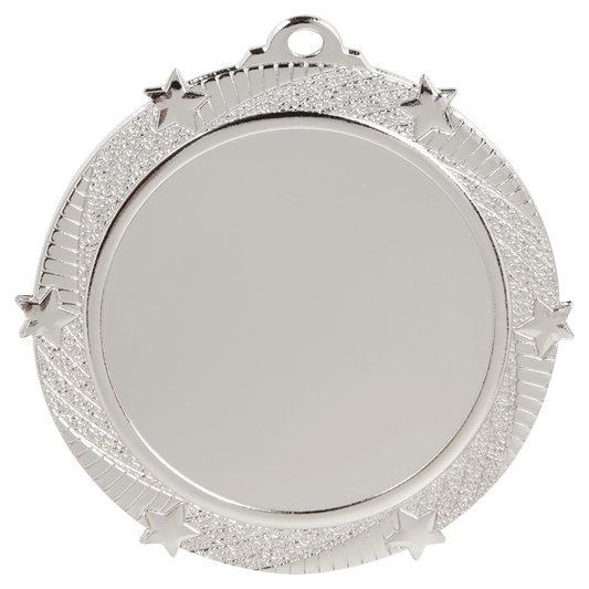 6-Star 2" Insert Holder Medal-Bright Silver(Insert Not Included)