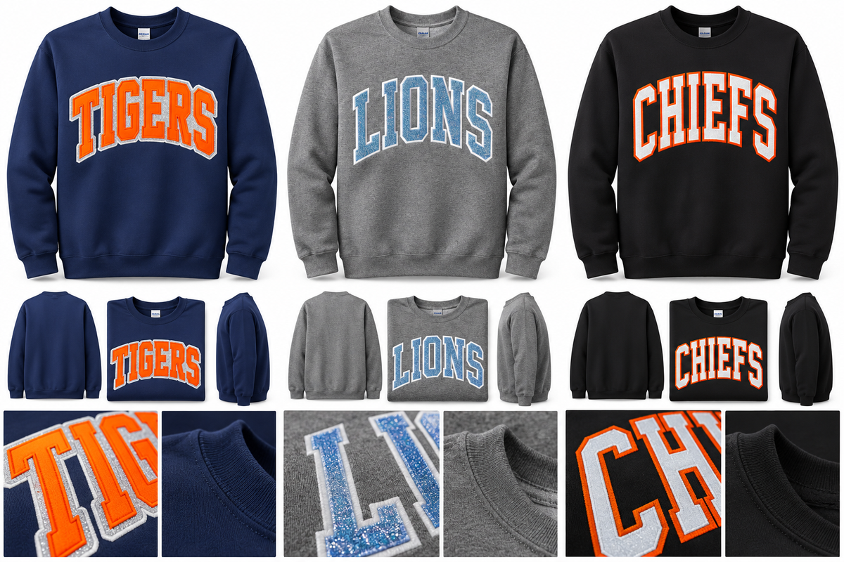 Chiefs Sparkly Embroidered Crewneck