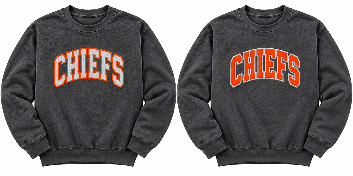 Chiefs Sparkly Embroidered Crewneck