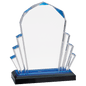 8" Blue Faceted Impress Acrylic with Base