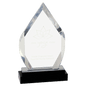 8" Silver Fusion Diamond Impress Acrylic w/ Black Crystal Base