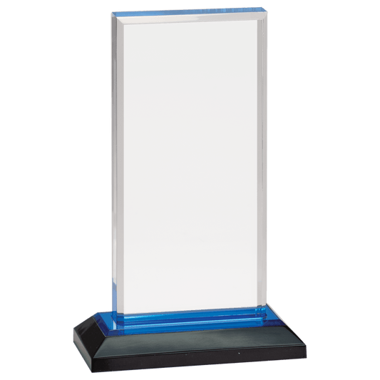 8" Blue Beveled Impress Acrylic with Base