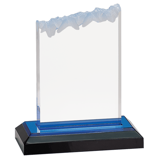 6" Blue Frosted Impress Acrylic with Base